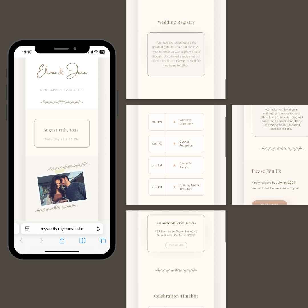 Elena - Wedding Multilingual Website Invitation