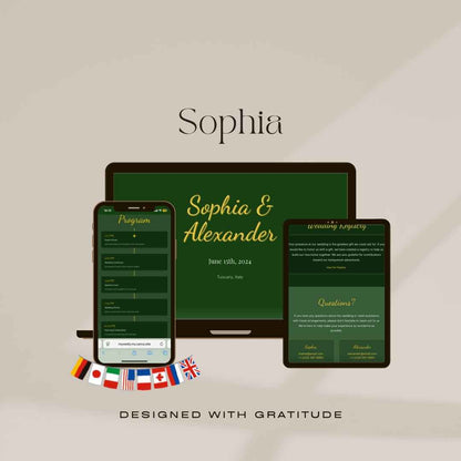 Sophia - Wedding Multilingual Website Invitation